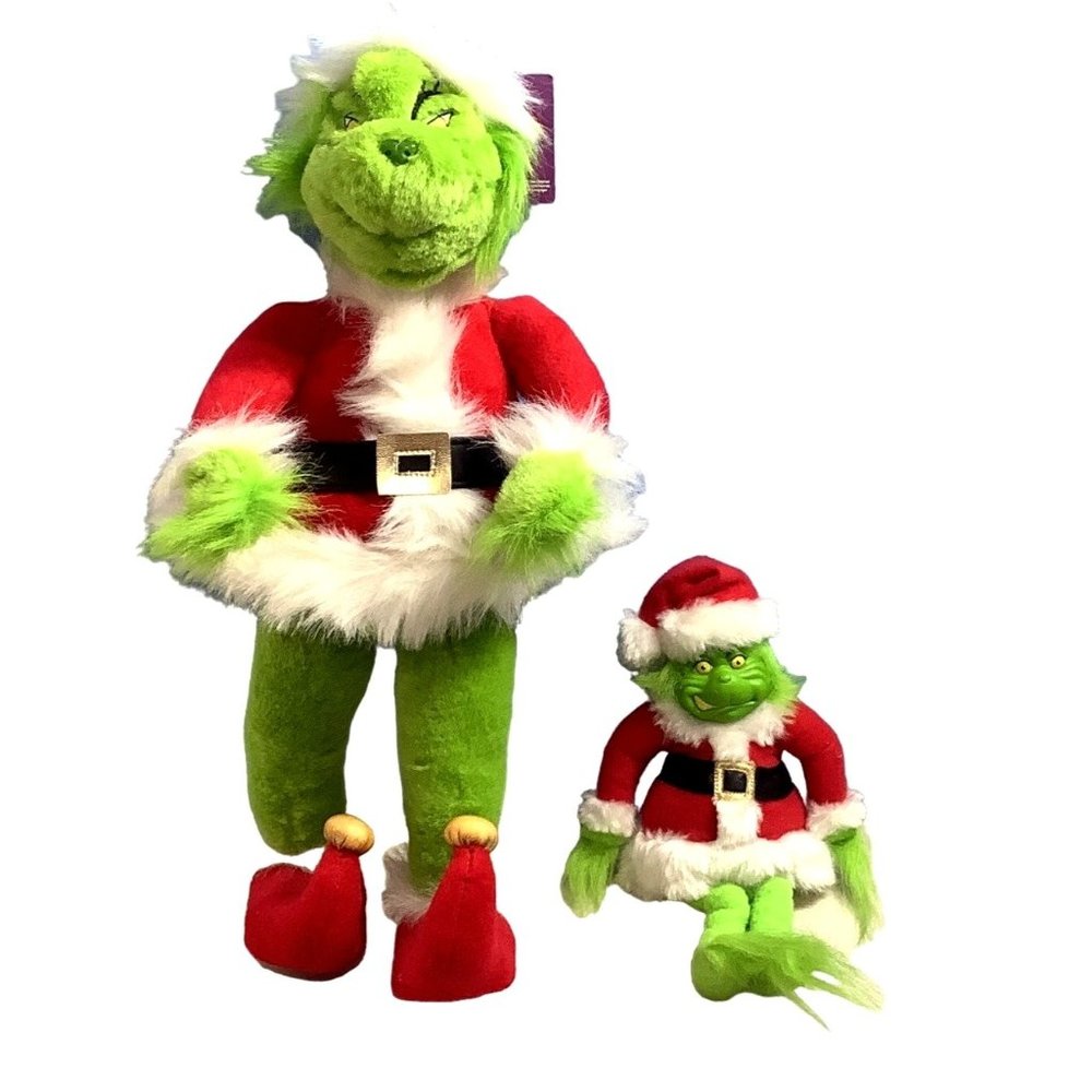2 The Grinch Dr. Seuss 16" Bendable Stuffed Animal & Hard Face 11" Plush - Picture 2 of 10